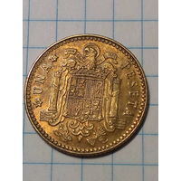 1 песета Испания 1975 год футбол