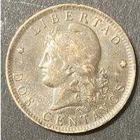 Монета. Аргентина. 2 сентаво 1891 год.