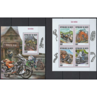 Нигер 2017г  Мотоциклы BL+KB   MNH