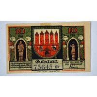 1921 год 10 пфеннигов Германия нотгельд