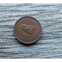 Werty71 Великобритания 1 фартинг 1937 Георг 6 Крапивник Птица