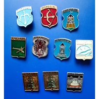 Гербы городов Брестской области /Брест, Высокае, Давыд-Городок,Пинск, Пружаны, Кобрин, Каменец, Радунь /