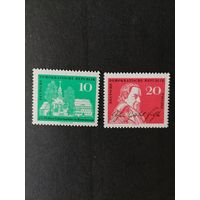ГДР 1962 Полная серия марок "200 лет со дня рождения Иоганна Готлиба Фихте, немецкого философа, представителя немецкого идеализма" (чистые**) Mi.889-890 каталог 2.00 евро