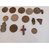 Монеты СССР поздние ,крестик и обломки