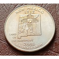 США 25 центов , D  2008 Квотер штата Нью-Мексико    ( 2-6-3 )