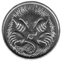 Содружество Австралии. Австралия. 5 центов 2024. Король Карл (Чарльз) III. Фауна. Ехидна.