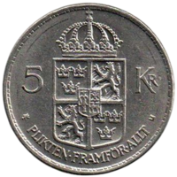 Королевство Швеция. 5 крон 1972.
