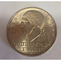 3 марки 1927 Лессинг штемпельный блеск Веймарская республика