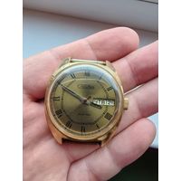 Часы ссср слава, на ходу, позолота ау10, календарь рабочий