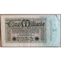 Германия 1 миллиард марок 1923 г, (Reichsbanknote. Berlin) Ro.111c, DEU-131, Частная типография ВЗ черный