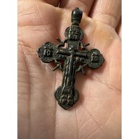 Крестик нательный старинный "Штурвал" Двухсторонний СОХРАН