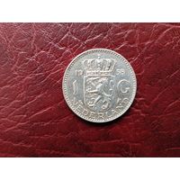 1 гульден Нидерланды 1958 г.