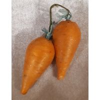 Ёлочная игрушка Морковки, вата. СССР
