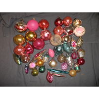 Новогодние ёлочные игрушки родом из СССР 40 шт.(лот 03).С рубля.