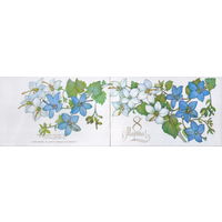 Чистая двойная открытка 1990г. "8 Марта. Цветы" худ. С. Горелова