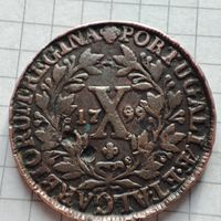 10 реалов Королевство Португалии 1799 года. Королева Мария 1.