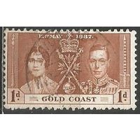 Золотой Берег. Король Георг VI и королева Елизавета. 1937г. Mi#102.