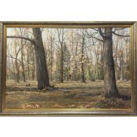 Каталожный Бржозовский Г.Ф "Дубы Курасовщины", холст, масло. Размер 75х114 см.