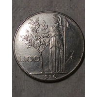 100 лир Италия 1976 год