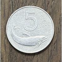 Италия 5 Лир 1953г.