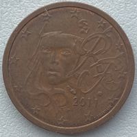 Франция 2 евроцента 2011 г.