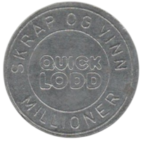 Королевство Норвегия. Токен Quick Lodd. Для стирания лотерейной карты.