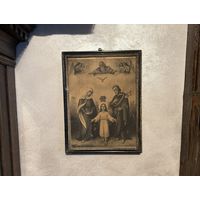 Старинная литография Святое семейство 1900-е года