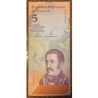 Банкнота Венесуэла 5 боливар 2018 год. НЕ БЫЛА В ОБОРОТЕ