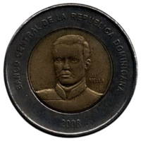ДОМИНИКАНСКАЯ РЕСПУБЛИКА. 10 ПЕСО 2008. БИМЕТАЛЛ