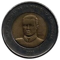 ДОМИНИКАНСКАЯ РЕСПУБЛИКА. 10 ПЕСО 2008. БИМЕТАЛЛ