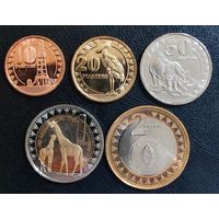 Южный Судан 10, 20, 50 пиастров 1, 2 фунта (5 монет) 2015 год. UNC