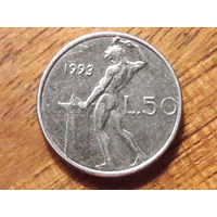 Италия 50 лир 1993