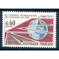 Франция - 1966г. - международный железнодорожный конгресс - 1 марка - полная серия, MH [Mi 1550]. #2-Fr-53-A-1