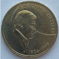 Польша 2 злотых 2008 г. 10 лет со дня смерти Збигнева Херберта