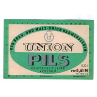 Этикетка пива Union Pils Германия П802