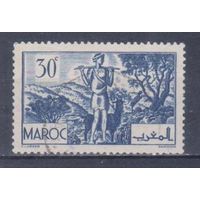 [1874] Французские колонии. Марокко 1939. Пастух с козами.30с. Гашеная марка.