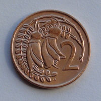 Новая Зеландия 2 цента. 1974 г.