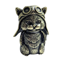 Колокольчик Кот Пилот Летчик Бронза