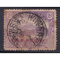 39.Aust. Великобритания. Австралийские штаты. Тасмания. Хобарт. 1912 г. Надпечатка нового номинала. 1p. Mi.#89A.