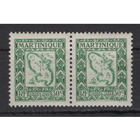 Французская Мартиника 1947** 30с Карта острова сцепка