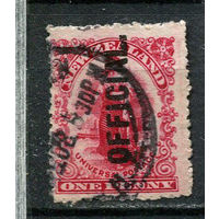 Новая Зеландия - 1909 - Аллегория Зеландия с надпечаткой OFFICIAL. Dienstmarken - [Mi.12d] - 1 марка. Гашеная.  (LOT Gs32)-T3P48
