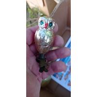 РЕДКАЯ ЁЛОЧНАЯ ИГРУШКА СССР СОВА ФИЛИН  ПРИЩЕПКА КАТАЛОГ  СОСТОЯНИЕ ! НА  ФОТО . ОРИГИНАЛ  .  Распродажа Коллекции !!! . Экспресс  Аукцион  не с рубля без МПЦ и прочего 3 ДНЯ  .Много лотов в продаже .