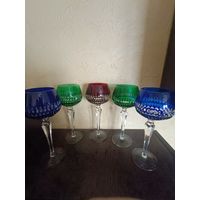Цветные хрустальные бокалы 5 шт Nactmann Германия