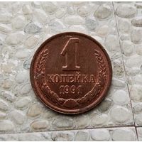 1 копейка 1991(Л) года СССР. Шикарная монета красного цвета! Как новая! В коллекцию!