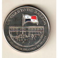 Панама 1/4 бальбоа 2016 100 лет строительству Панамского канала. Возвращение под контроль Панамы 1999