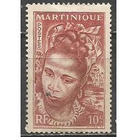 Мартиника. Юная островитянка. 1947г. Mi#239. Цветная бумага.