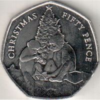 Гибралтар 50 пенсов, 2021 Рождество UNC