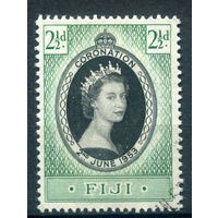 Британские колонии - Фиджи - 1953г. - коронация королевы Елизаветы II - 1 марка - полная серия, гашёная [Mi 122]. #2-Bc-50-A-1