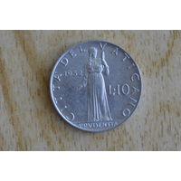 Ватикан 10 лир 1952 с 1 руб