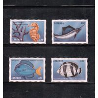 Либерия-1999(Мих.2711-2714),  ** ,   Морская  Фауна ,Рыбы,